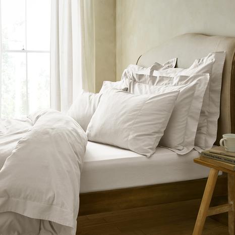 Premium Linen King Fitted Sheet, White