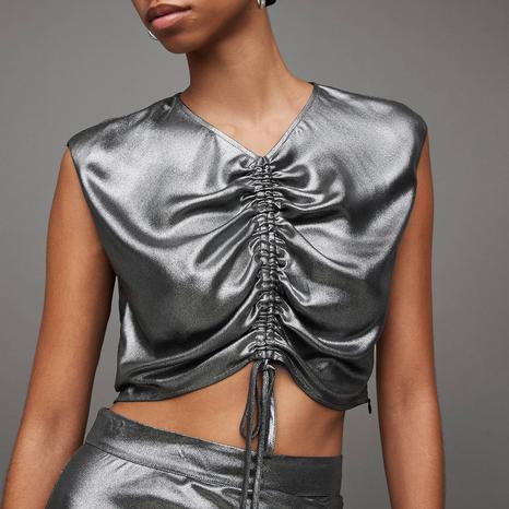 Grey Carla Metallic Top
