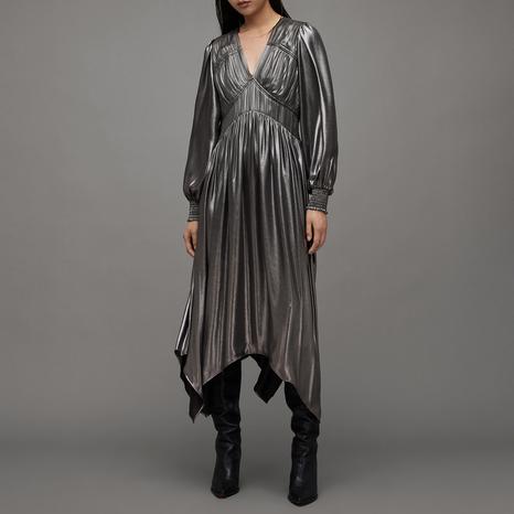 Grey Estelle Metallic Dress