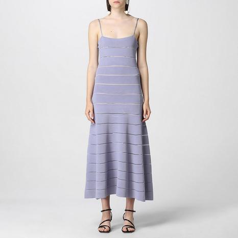 Lilac Stripe Midi Dress