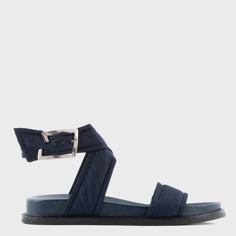 Navy Wrap Leather Sandals