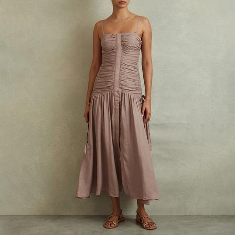 Pink Ryder Strapless Linen Blend Dress