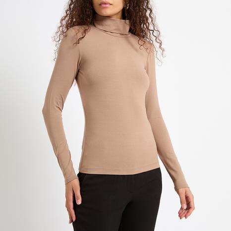 Mink Charlene Roll Neck Top