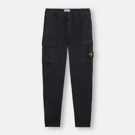Black Cotton Blend Trousers