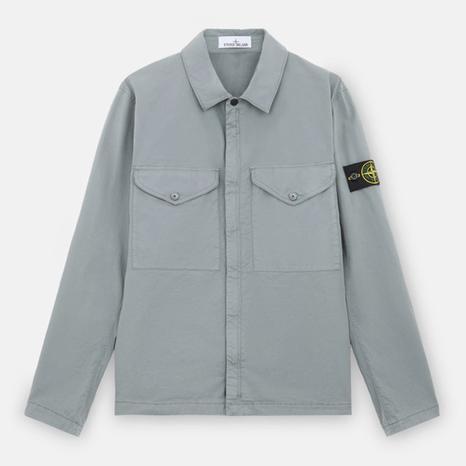 Grey Cotton Blend Overshirt