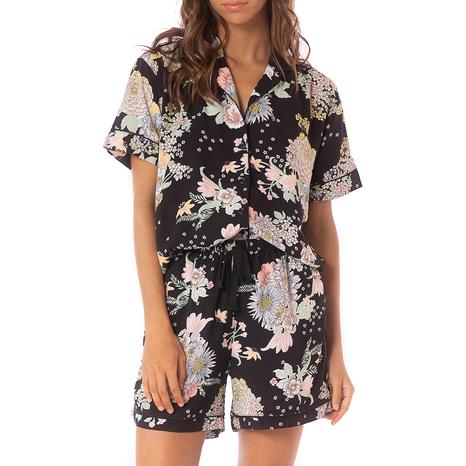 Black Bouquet Slumber Short Pyjama Set
