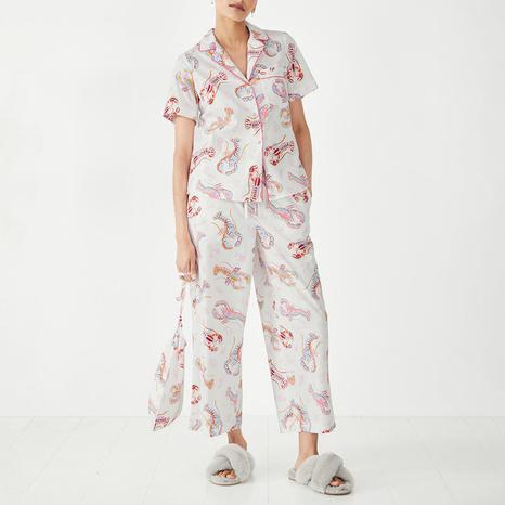 White/Pink Lyla Cotton Pyjama Set