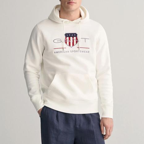 Ecru Archive Shield Chest Logo Hoodie
