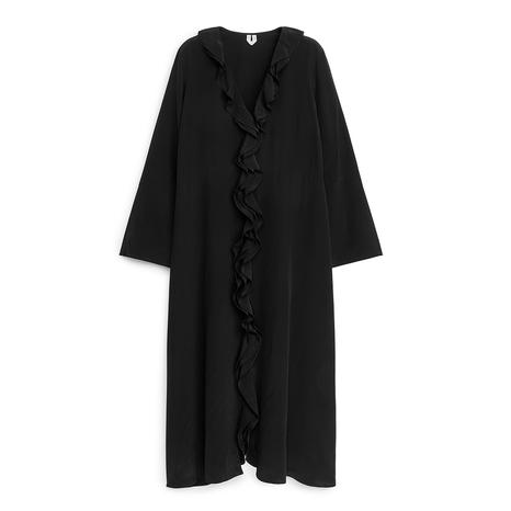 Black Frill Midi Dress