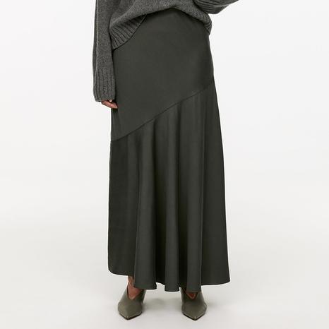 Grey Diagonal Seam Maxi Skirt