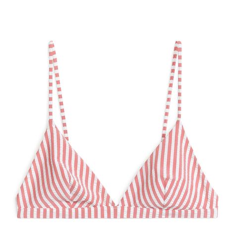 Red Striped Bikini Top