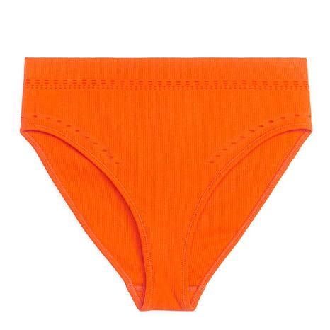 Orange High Rise Bikini Bottom