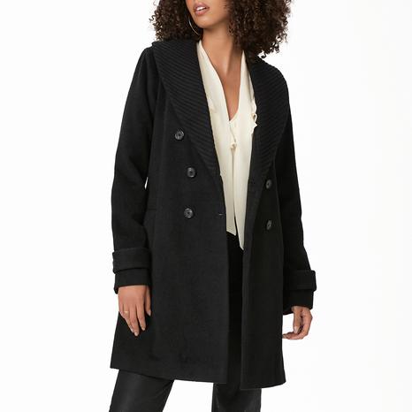 Black Wool Blend Dianna Coat