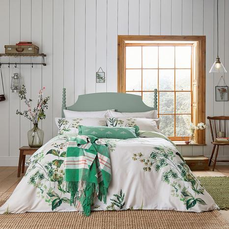 Lakeside Floral Double Cover Set, Green