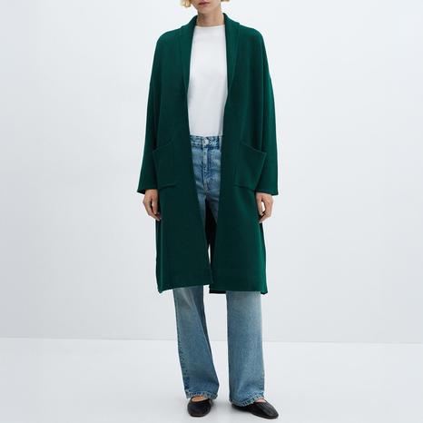 Forest Green Oversized Knitted Coatigan