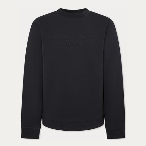 Black Embossed Cotton Blend Sweatshirt