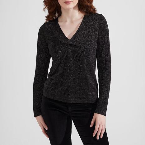 Black Myla V-Neck Jumper