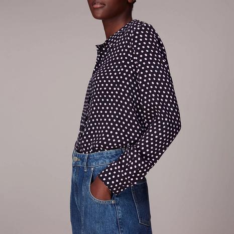 Black Dotted Spot Print Shirt