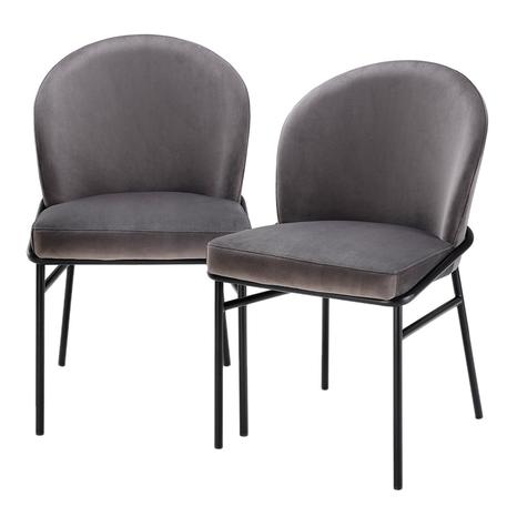 Willis Dining Chair, Set Of 2, Savona Grey Velvet