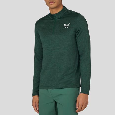 Green Active 1/4 Zip Top