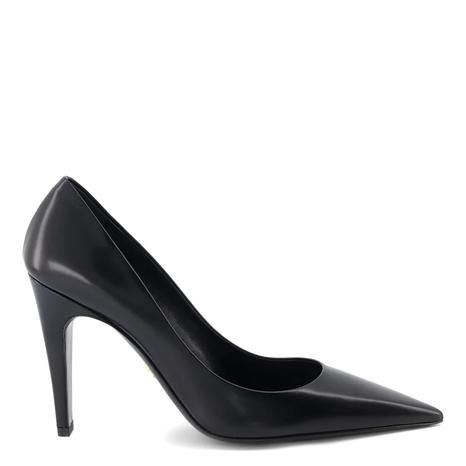 Black Leather Court Heel
