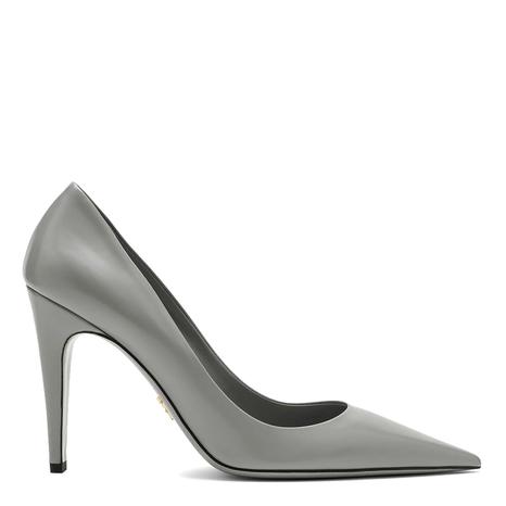 Grey Leather Court Heel