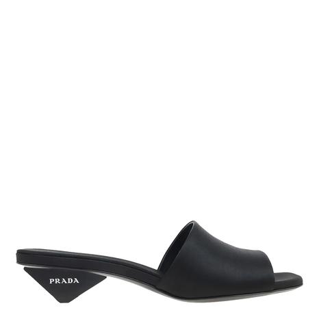 Black Kitten Heel Mule