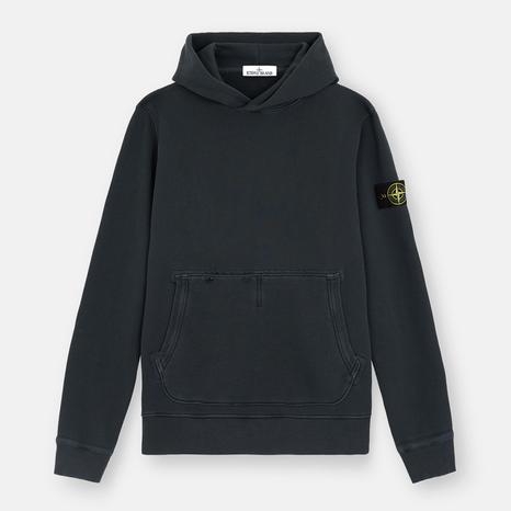 Washed Black Badge Cotton Hoodie