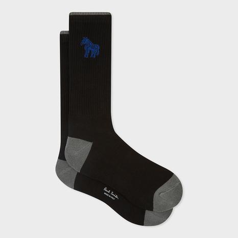 Black Zebra Cotton Blend Socks