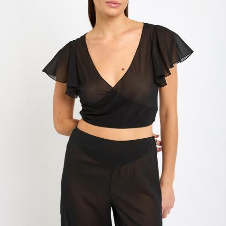 Silk Chiffon Wrap Black
