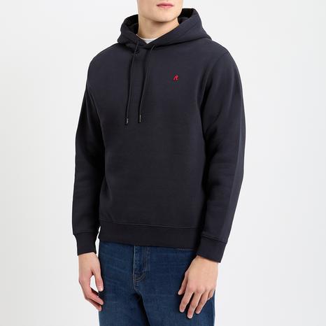 Navy Small Logo Cotton Hoodie