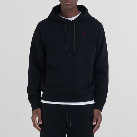 Black Small Logo Cotton Hoodie