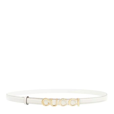 Ivory Leather Bracelet With Gucci Script