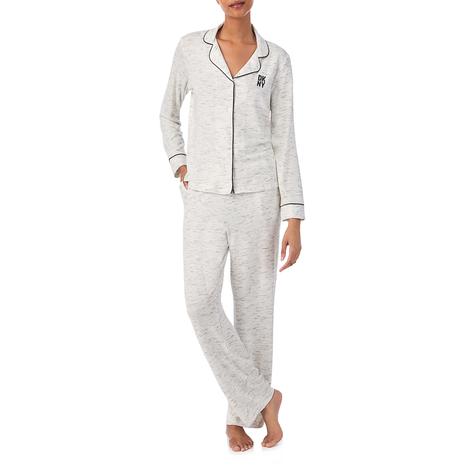 Sand White Notch Collar Pyjama Set