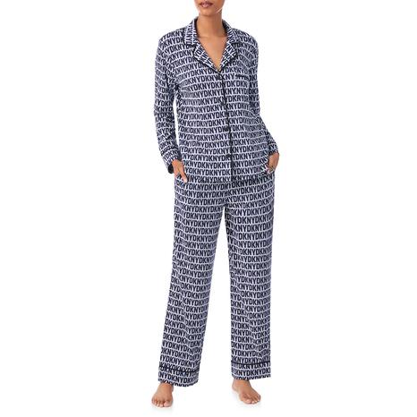 Blue Notch Collar Pyjama Set