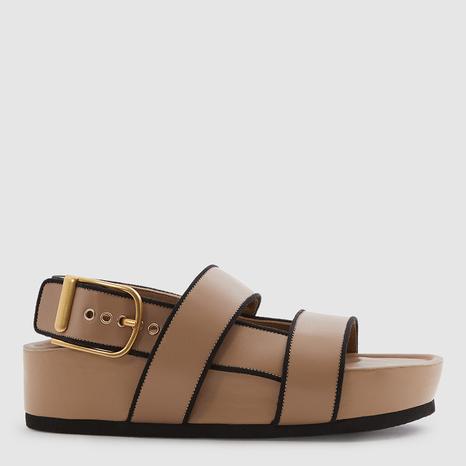 Beige Samantha Leather Sandals