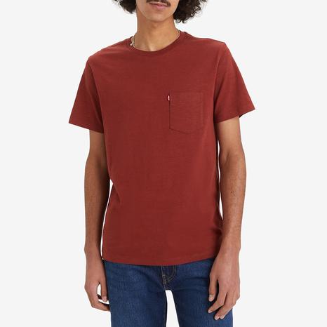 Red Pocket Cotton T-Shirt