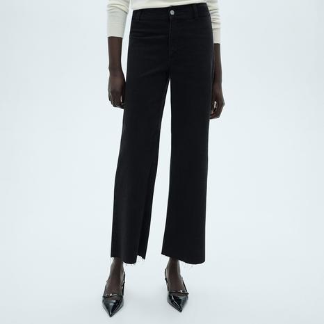 Black High Rise Culotte Jeans