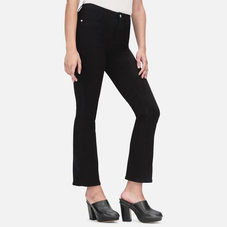 Black Le Crop Mini Bootcut Jean