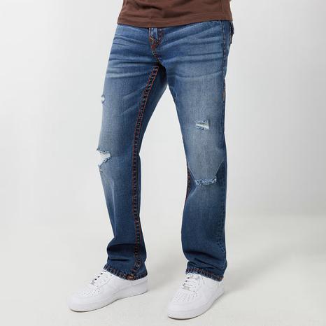 Mid Blue Ricky Super T Distressed Straight Jean