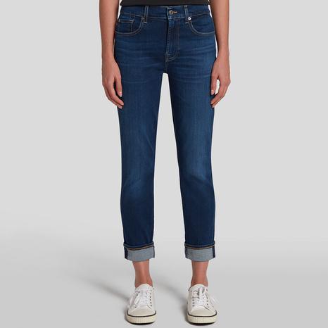 Dark Blue Relaxed Skinny Stretch Jeans