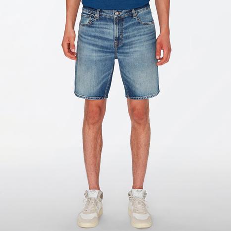 Blue Straight Stretch Shorts