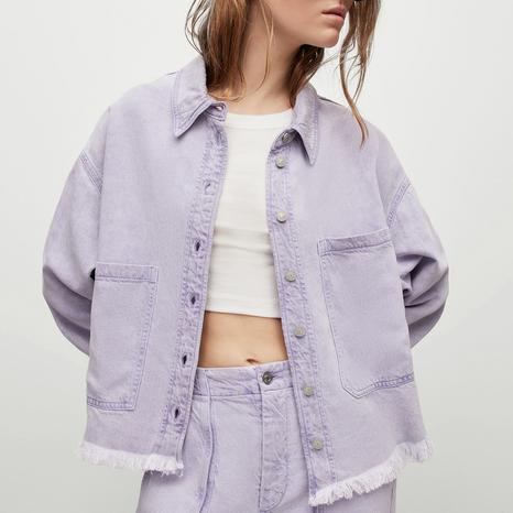 Lilac Nicola Denim Frayed Jacket