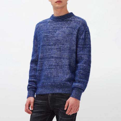 Dark Blue Crew Neck Cashmere Blend Jumper
