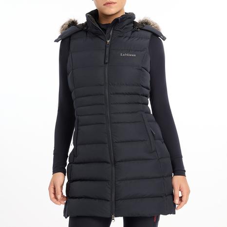 Harper Longline Puffer Gilet Navy UK06