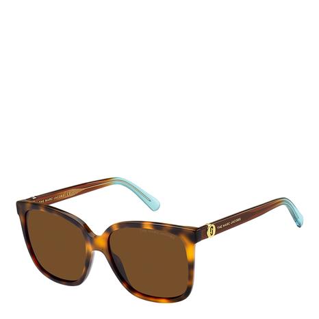 Havana Azure Square Sunglasses 56mm