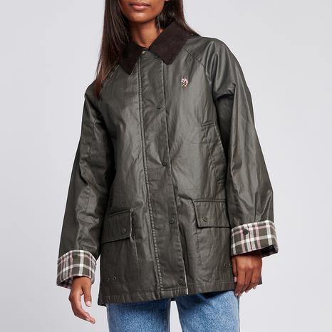 Khaki Waxed Cotton Short Parka