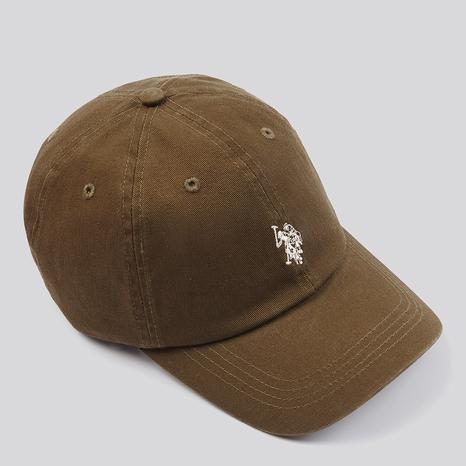 Brown/White Embroidered Casual Cap
