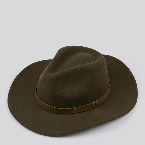 Khaki Felt Fedora Hat