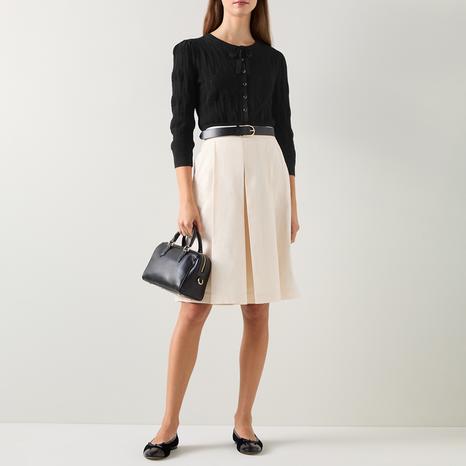 Ecru Wide Leg Knee Shorts